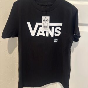 NWT Vans Black Tee with White Logo
